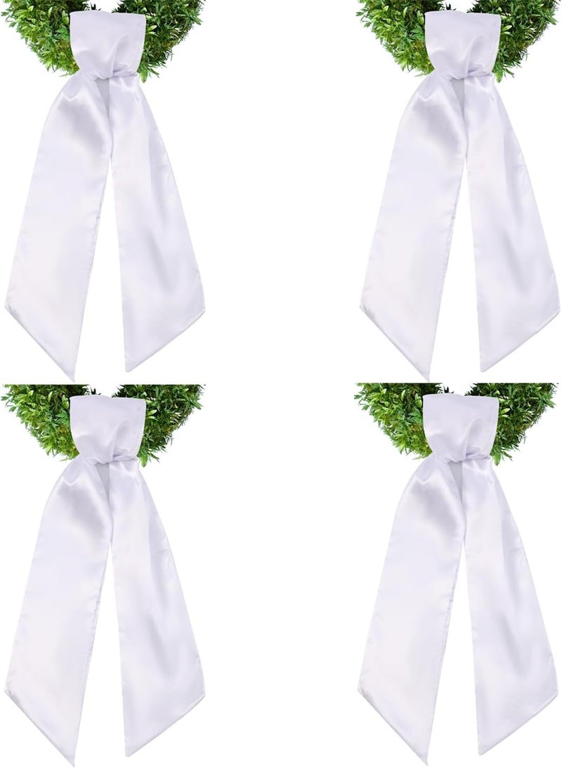 Fucibt 6 Pack Wreath Sash for Front Door, Blank White Sash for Monogram Embroidery, Front Door Porch Decor, Wreath Accessories, 5'' W x 54'' L (6) - Image 1